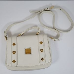Authentic Cute MCM White Top Handle Crossbody Bag G0805